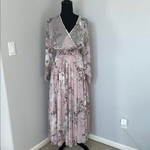 Floral Pink Maxi Dress